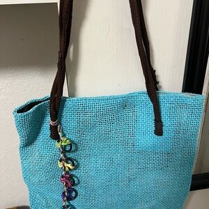 Arizona Jean Company Aqua and Chocolate Tote